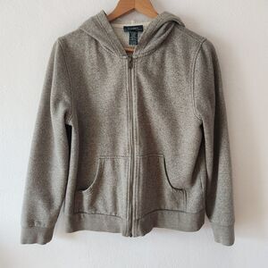 Lauren Ralph Lauren Sweatshirt S Heather Gray Hoodie Full Zip Cotton Blend VTG